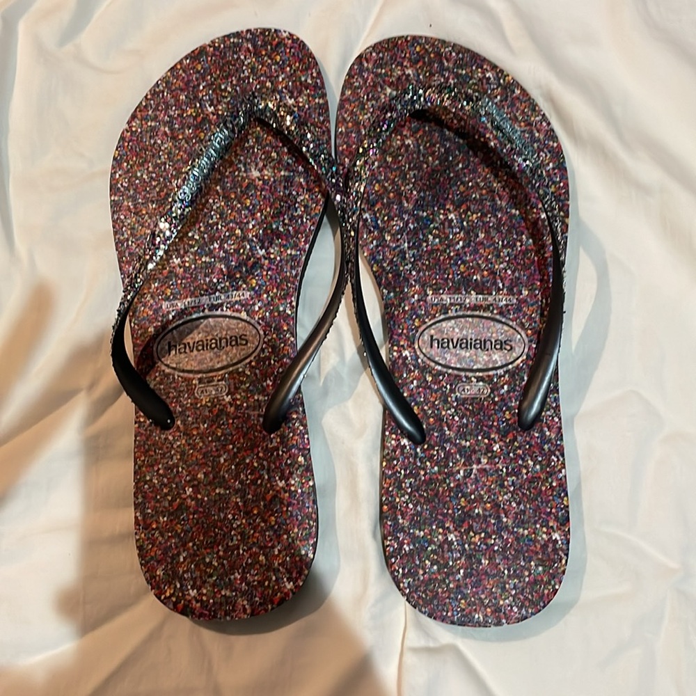 havaianas Slim sparkle Carnaval Flip Flops in size 11 41/42 - Picture 5 of 7